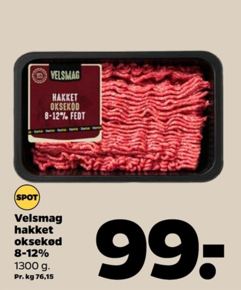 Velsmag hakket oksekød tilbud hos Netto