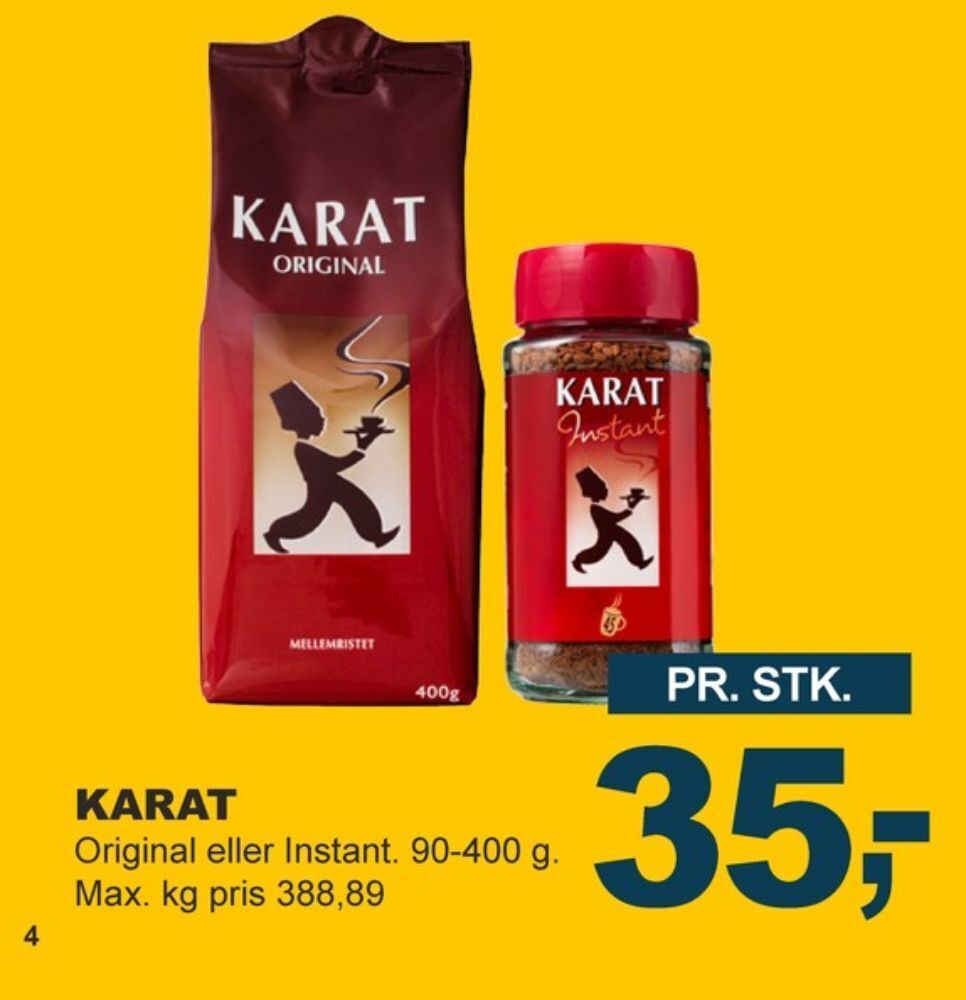 Karat Instant Kaffe Tilbud Hos Let K B