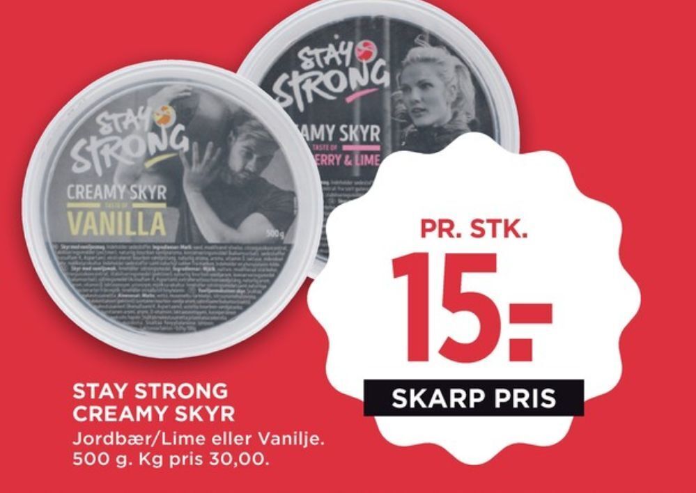 Stay Strong Skyr Vanilje Tilbud Hos Meny