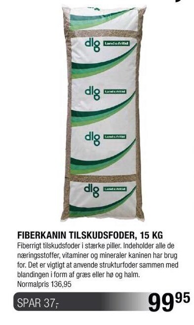 Fiberkanin Tilskudsfoder Tilbud Hos Land Fritid