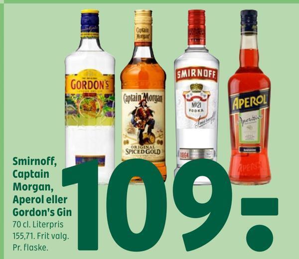 Smirnoff Captain Morgan Aperol Eller Gordon S Gin Tilbud Hos Coop