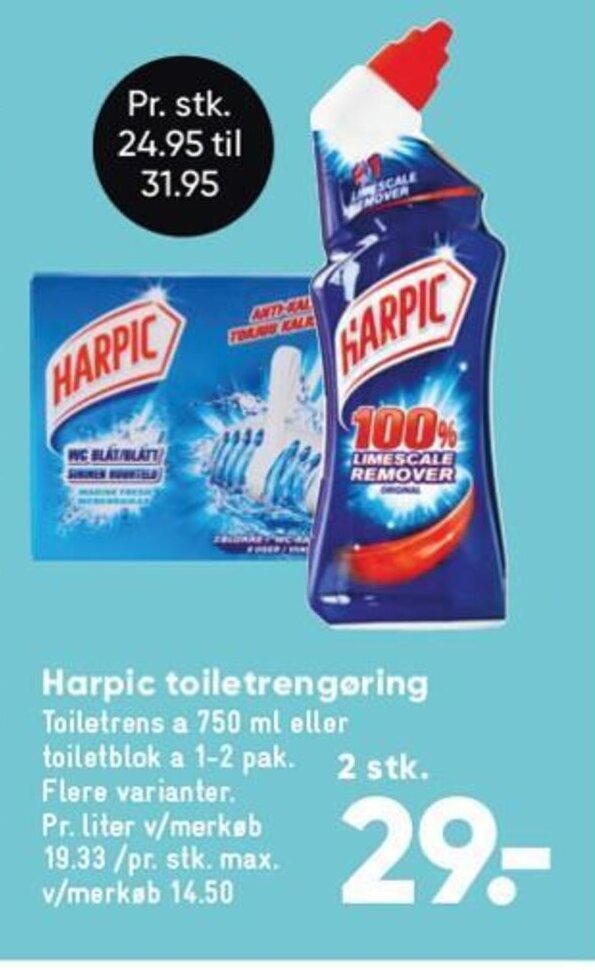 Harpic Toiletreng Ring Toiletrens A Ml Tilbud Hos Bilka