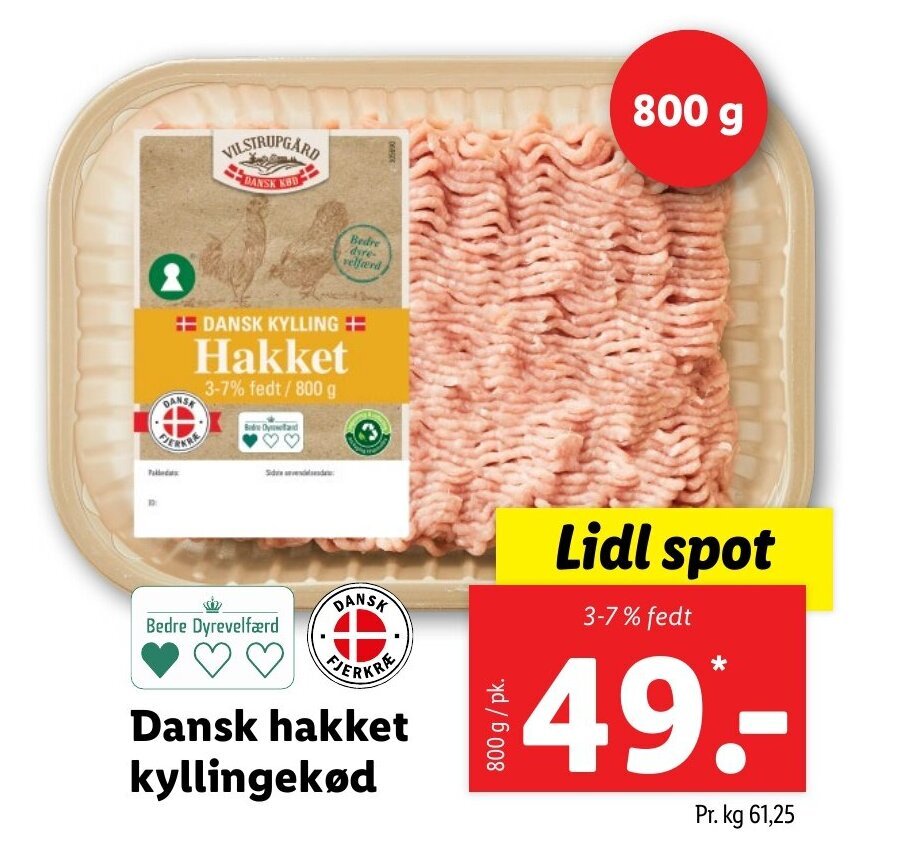 Dansk Hakket Kyllingek D Tilbud Hos Lidl