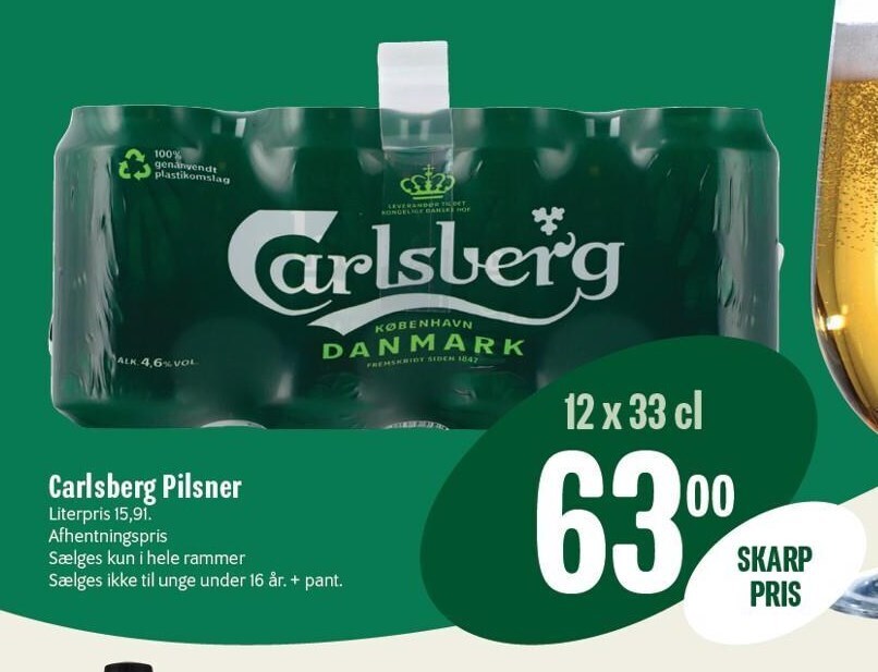 Carlsberg pilsner tilbud hos Min Købmand