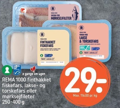 Rema Finthakket Fiskefars Lakse Og Torskefars Eller