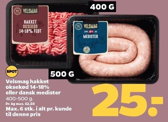 Velsmag Hakket Oksek D Eller Dansk Medister Tilbud Hos Netto