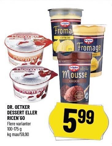 Dr oetker dessert eller ricen go tilbud hos Løvbjerg