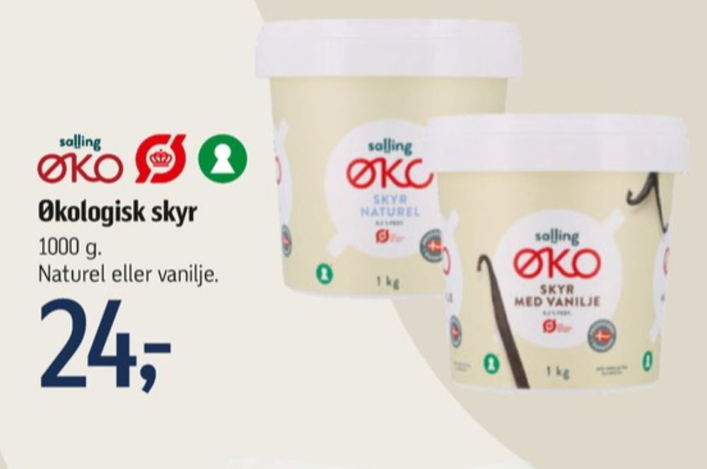 Salling øko skyr vanilje tilbud hos Føtex