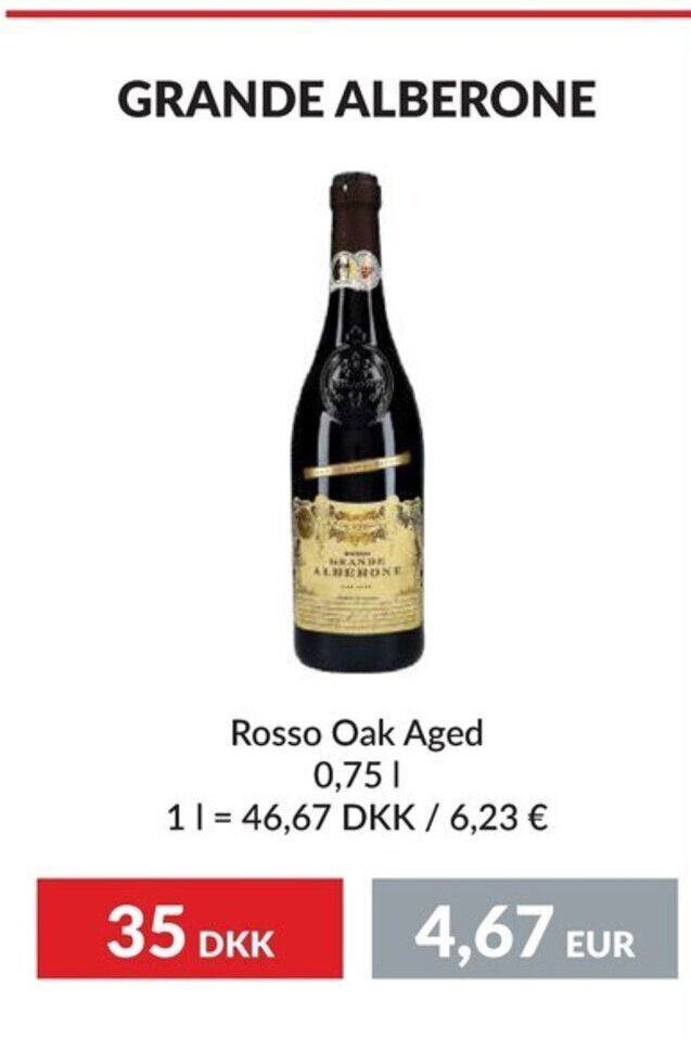 Grande Alberone Rosso Oak Aged Tilbud Hos Nielsen S Discount