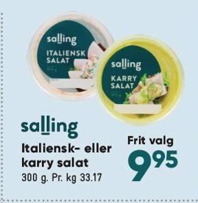 Salling Italiensk Eller Karry Salat Tilbud Hos Bilka