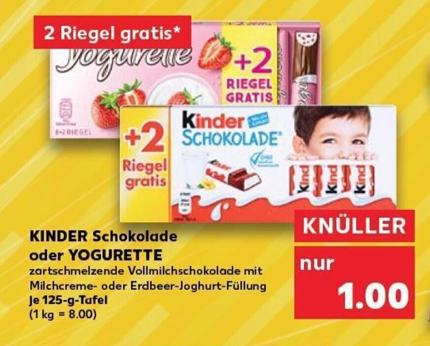 Kinder Schokolade Oder Yogurette Tilbud Hos Kaufland