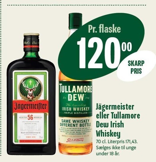 J Germeister Eller Tullamore Dew Irish Whiskey Tilbud Hos Min K Bmand