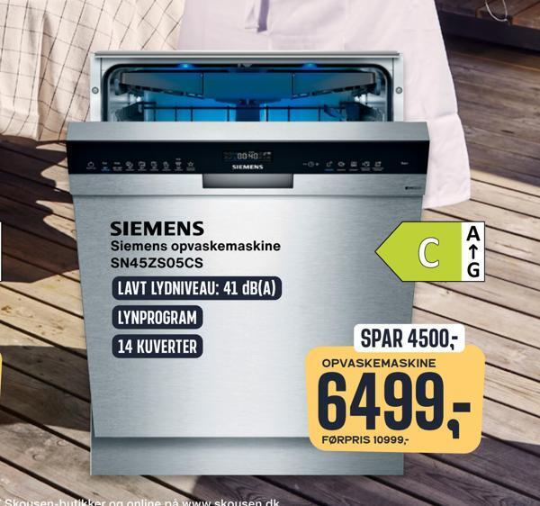 Siemens Opvaskemaskine Sn Zs Cs Tilbud Hos Skousen