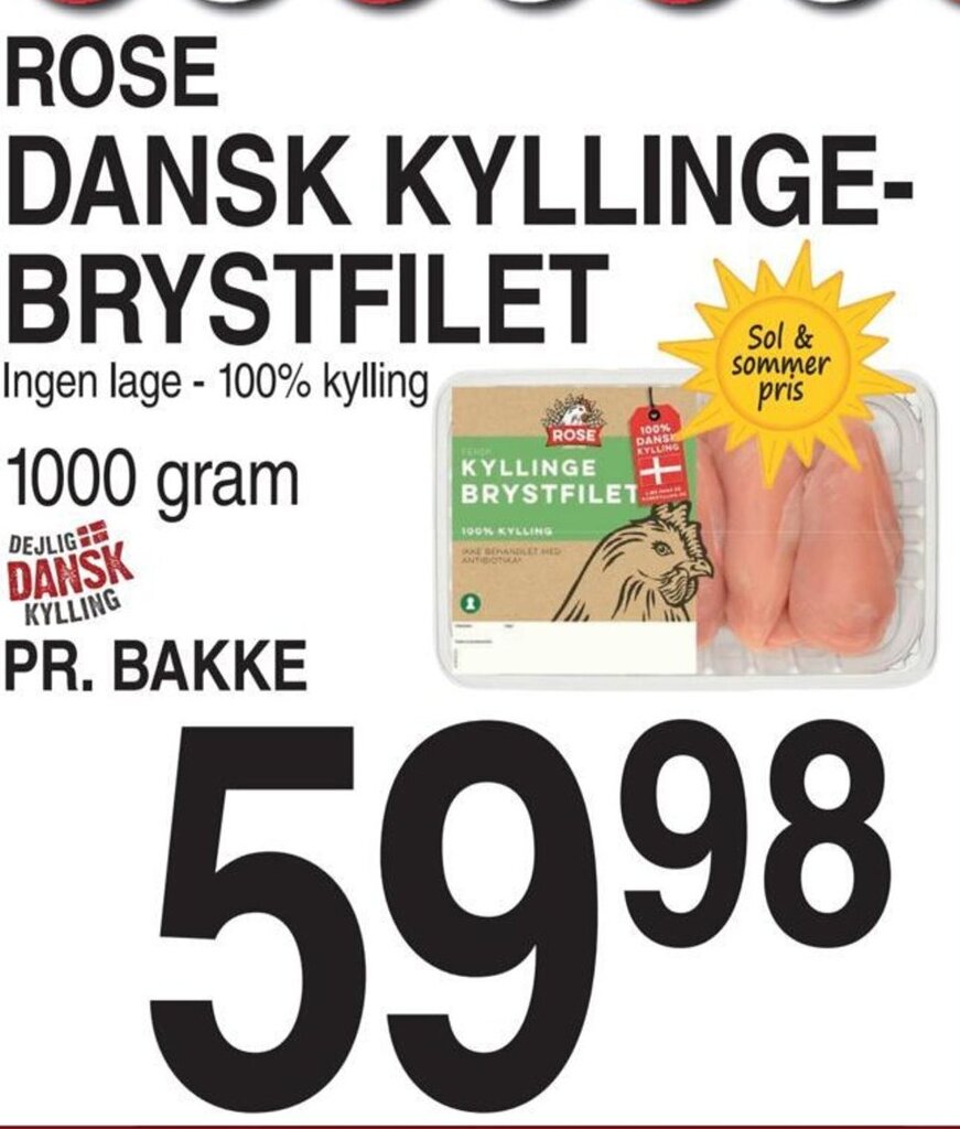 ROSE DANSK KYLLINGE BRYSTFILET Tilbud Hos ABC Lavpris