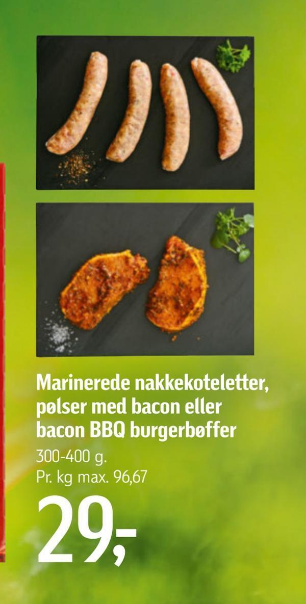 Marinerede Nakkekoteletter P Lser Med Bacon Eller Bacon Bbq