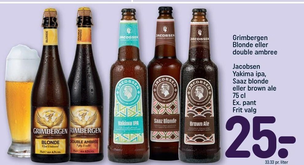 Grimbergen Blonde Eller Double Ambree Jacobsen Yakima Ipa Saaz Blonde