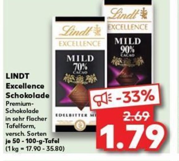 LINDT Excellence Schokolade Tilbud Hos Kaufland