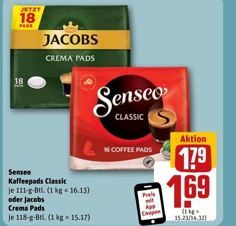 Senseo Kaffeepads Classic Oder Jacobs Crema Pads Tilbud Hos Rewe