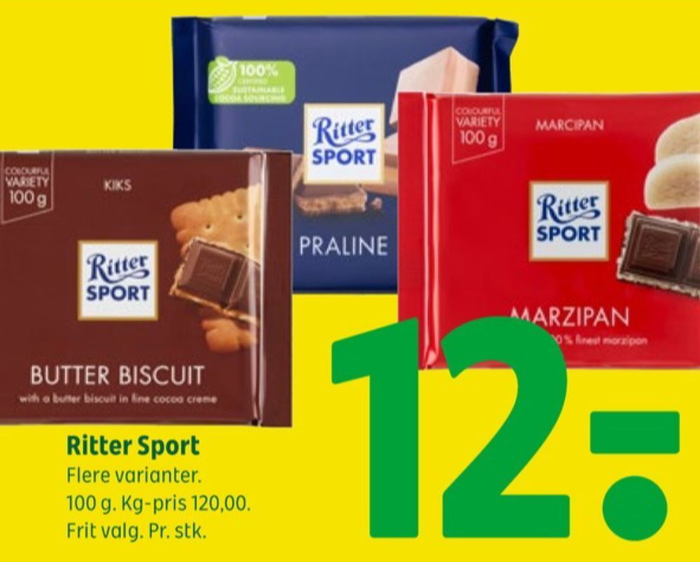 Ritter Sport Chokoladeplade Praline Tilbud Hos Coop 365