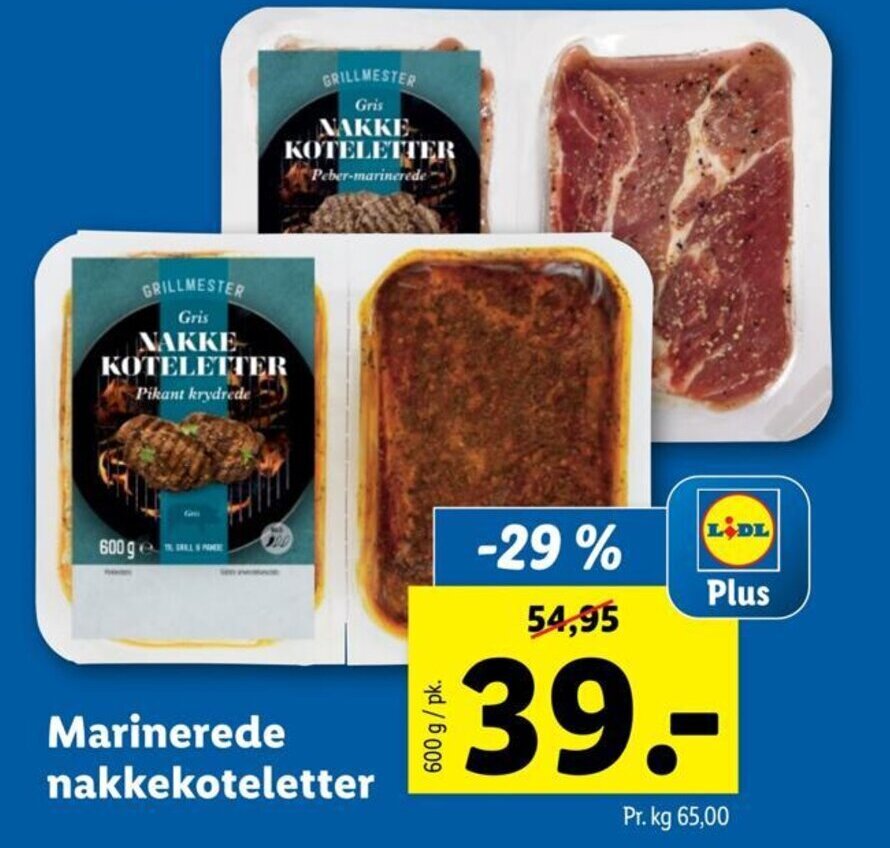 Marinerede Nakkekoteletter Tilbud Hos Lidl