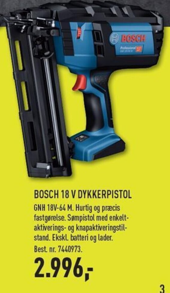 BOSCH 18 V DYKKERPISTOL GNH 18V 64 M Tilbud Hos Johannes Fog