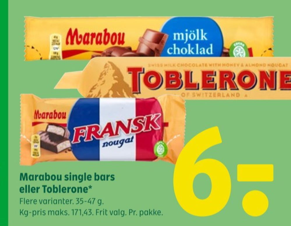 Marabou chokoladebar mjölk choklad tilbud hos Coop 365