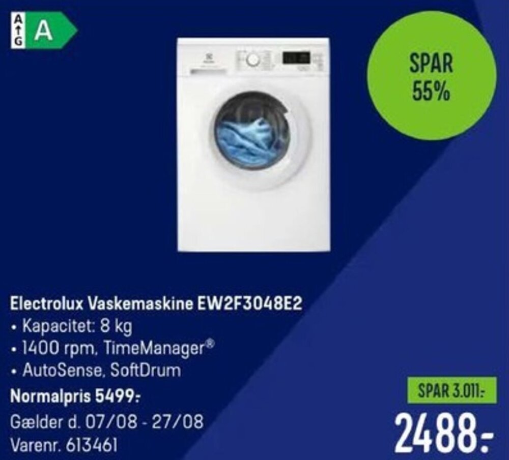 Electrolux Vaskemaskine EW2F3048E2 Tilbud Hos Elgiganten