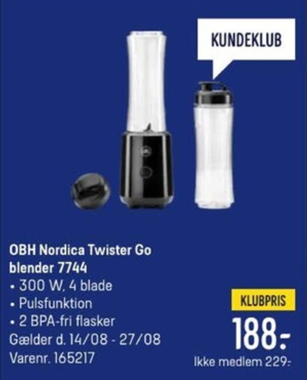 OBH Nordica Twister Go Blender 7744 Tilbud Hos Elgiganten