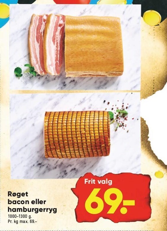 Røget bacon eller hamburgerryg tilbud hos Bilka