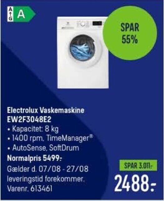 Electrolux Vaskemaskine Ew F E Tilbud Hos Elgiganten