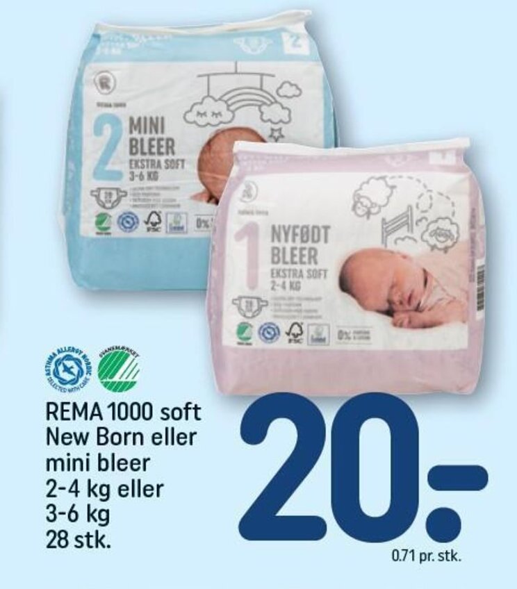 Rema Soft New Born Eller Mini Bleer Kg Eller Kg Stk