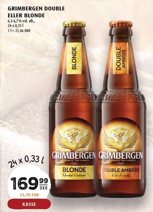 Grimbergen Double Eller Blonde 24 X 0 33 L Tilbud Hos Scandinavian Park