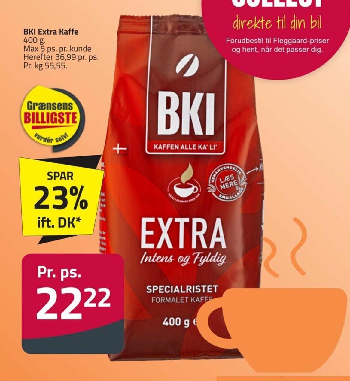 BKI Extra Kaffe 400 G Tilbud Hos Fleggaard