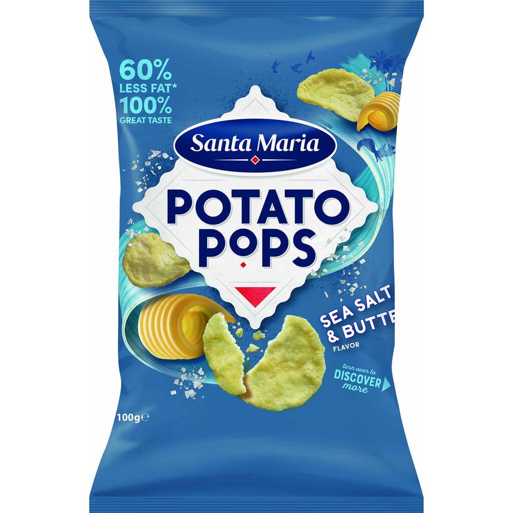 Potato Pops Sea Salt Butter 100g Tilbud Hos Fleggaard