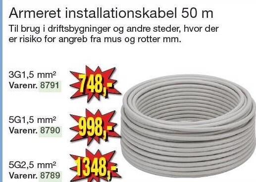 Armeret Installationskabel M Tilbud Hos Harald Nyborg