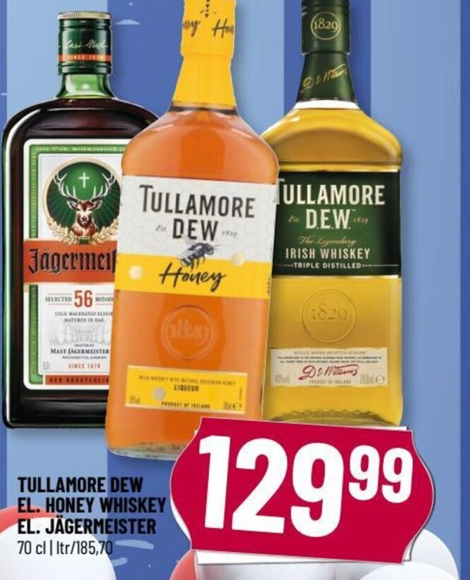 Tullamore Dew El Honey Whiskey El J Germeister Tilbud Hos L Vbjerg