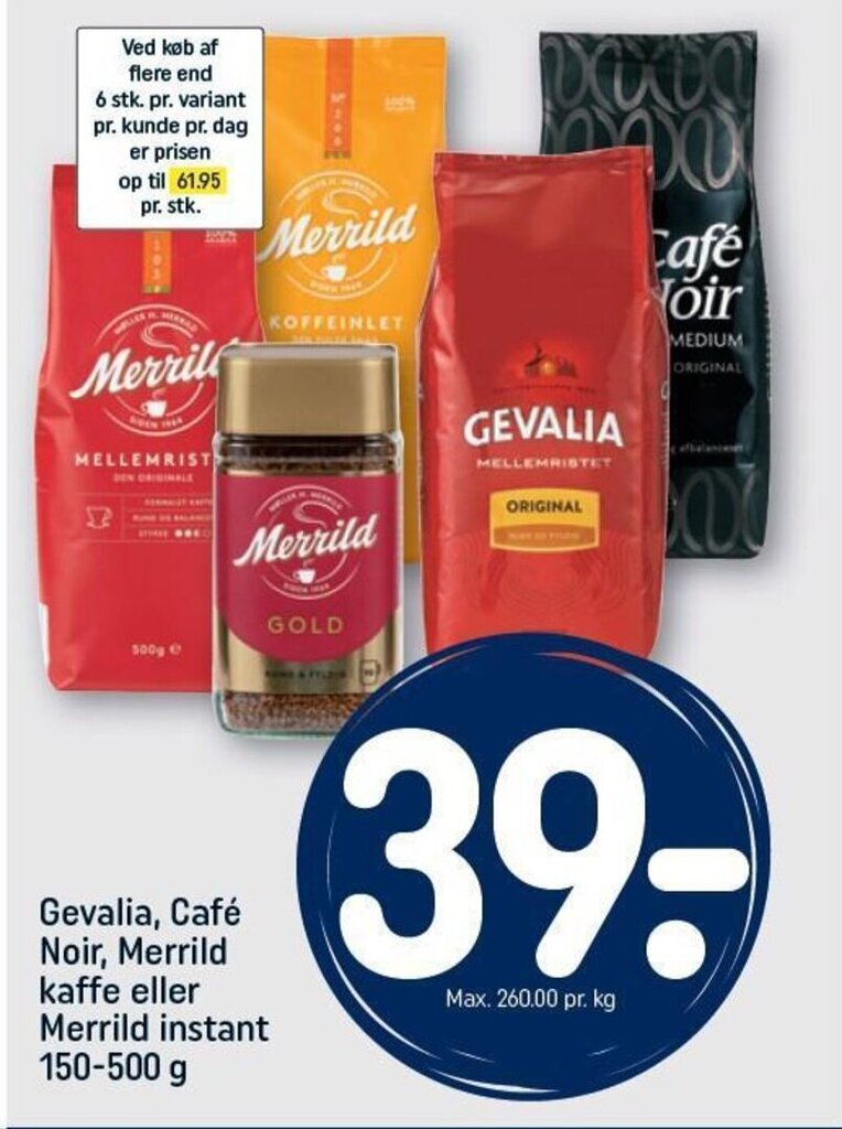 Gevalia Caf Noir Merrild Kaffe Eller Merrild Instant G