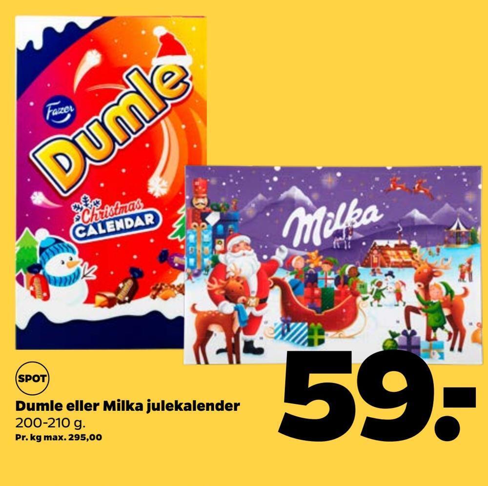 Dumle Eller Milka Julekalender Tilbud Hos Netto