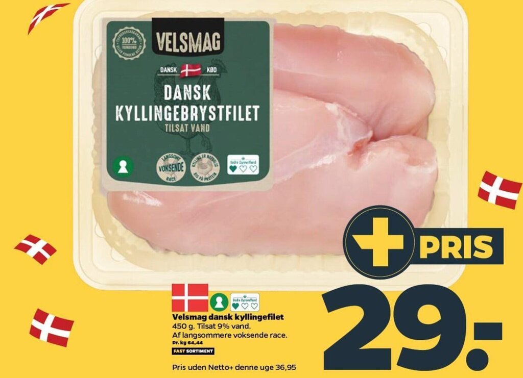 Velsmag Dansk Kyllingefilet Tilbud Hos Netto