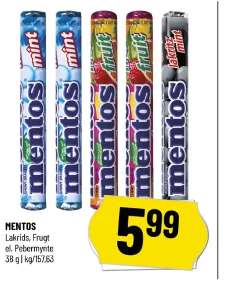 Mentos pastiller mint tilbud hos Løvbjerg