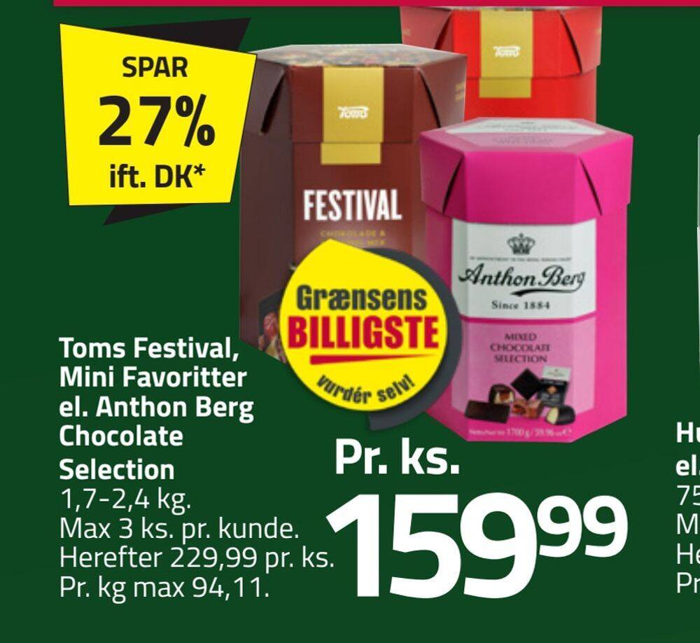 Toms Festival Mini Favoritter El Anthon Berg Chocolate Selection