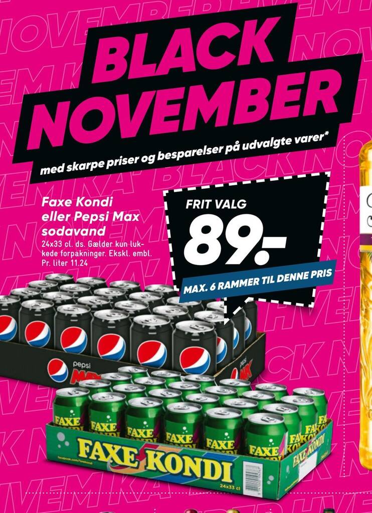 Faxe Kondi Eller Pepsi Max Sodavand Tilbud Hos Bilka