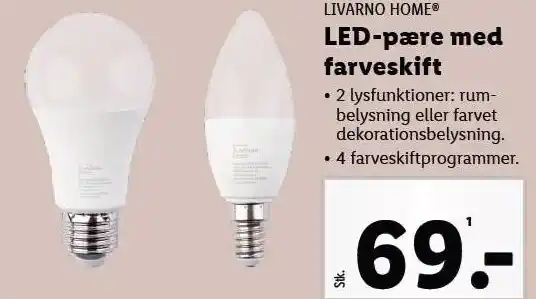 Led pære med farveskift tilbud hos Lidl