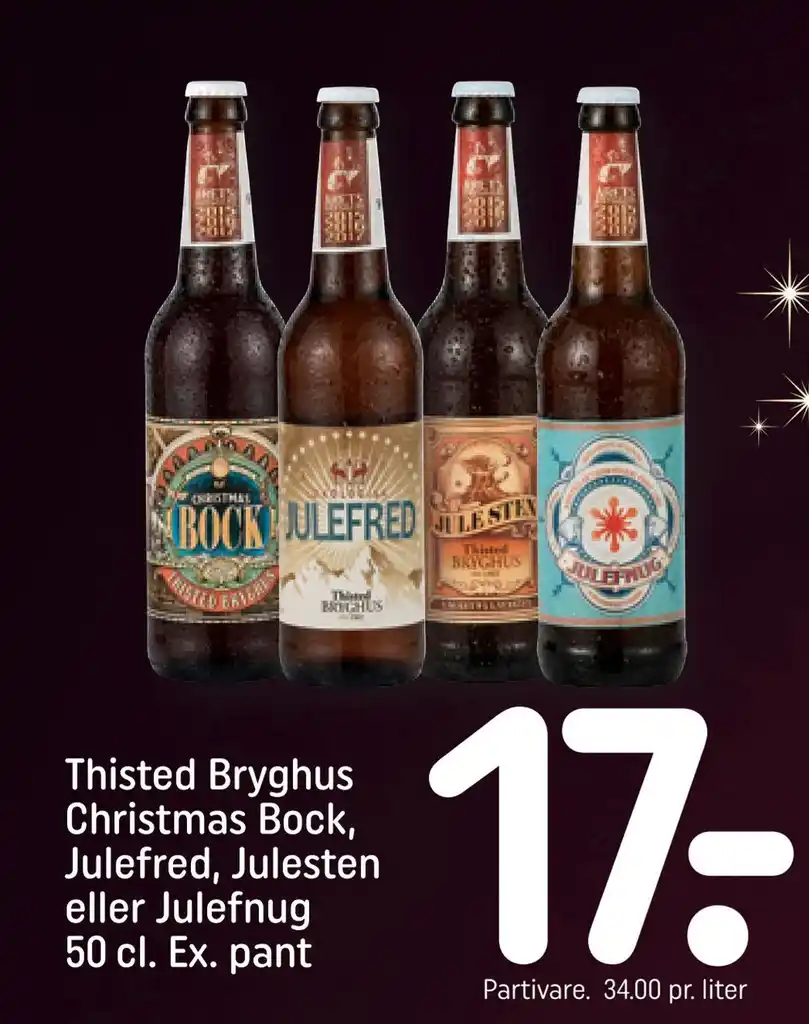 Thisted Bryghus Christmas Bock Julefred Julesten Eller Julefnug Cl