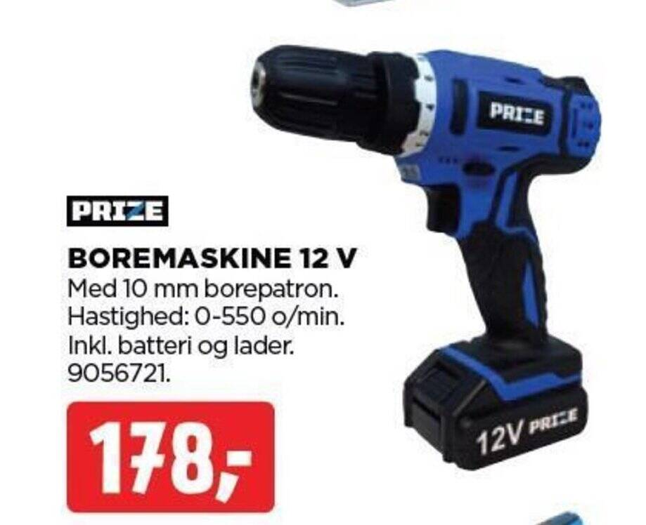 PRIZE BOREMASKINE 12 V Tilbud Hos Jem Fix