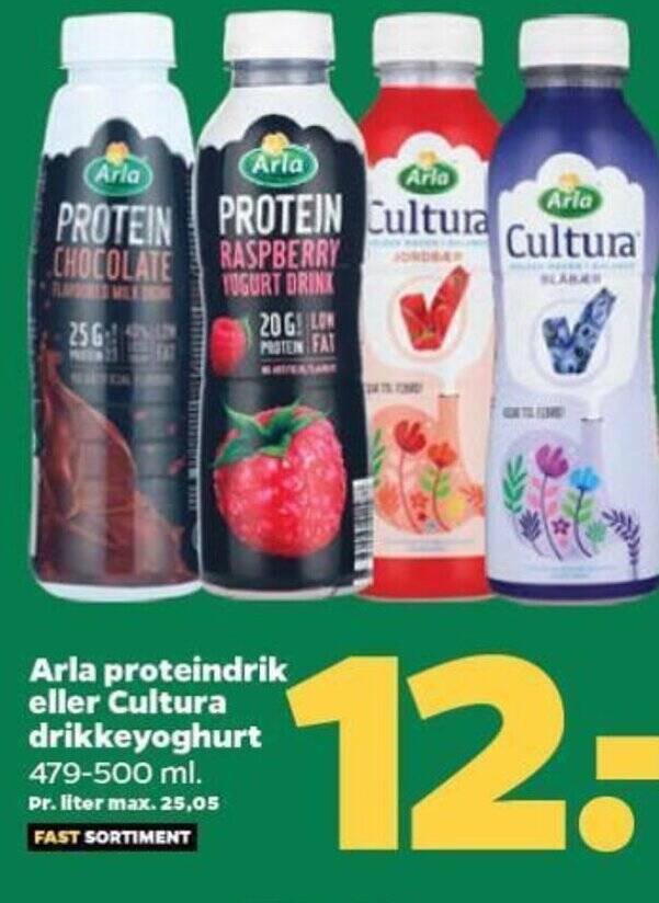 Arla Proteindrik Eller Cultura Drikkeyoghurt Tilbud Hos Netto