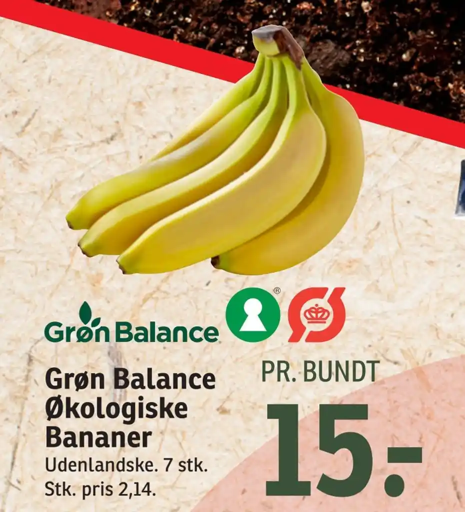 Grøn balance økologiske bananer tilbud hos SPAR