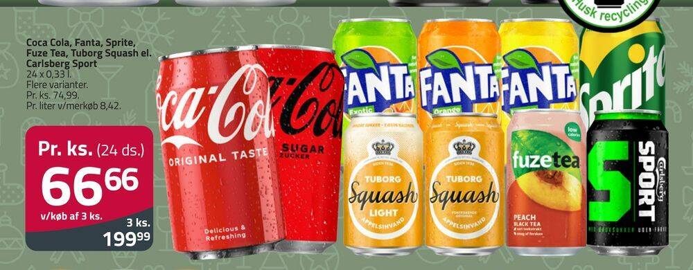 Coca Cola Fanta Sprite Fuze Tea Tuborg Squash El Carlsberg Sport