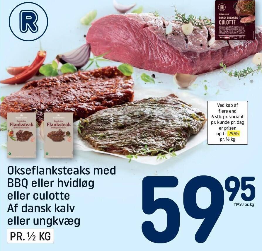 Okseflanksteaks Eller Culotte Af Dansk Kalv Eller Ungkv G Kg Tilbud