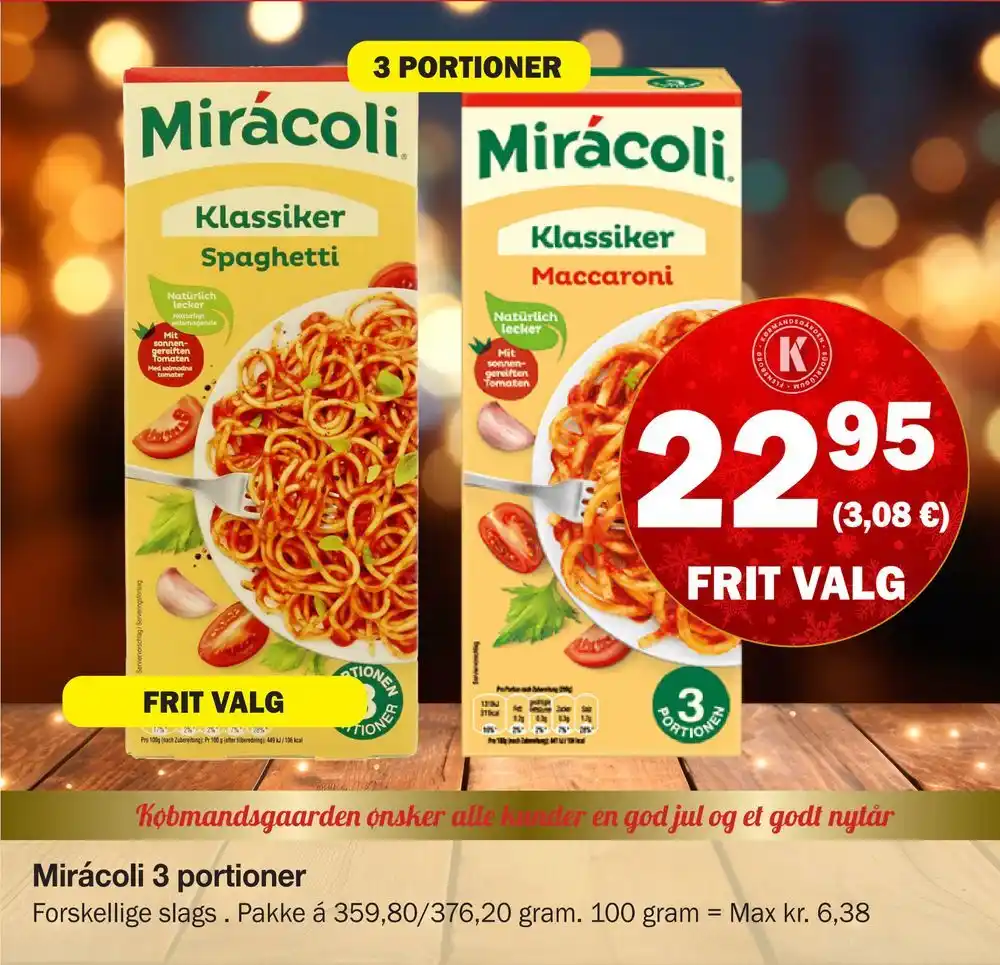 Mirácoli 3 portioner tilbud hos Købmandsgården